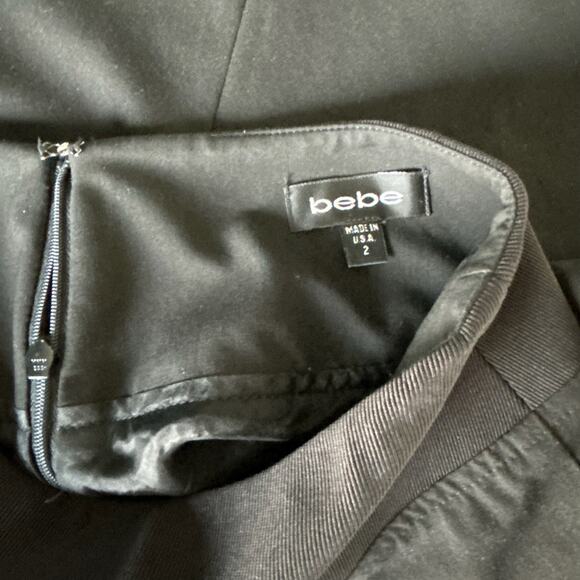 Vintage 90s Bebe Women's Black Y2K Skater Mini Skirt Lined - Size Small - Picture 4 of 8